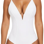 SHAPERIN Bodysuit for Women Shapewear Tummy Control Deep V Neck Plunge Sleeveless Backless Thong Body Suit Tank Top