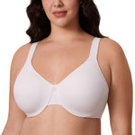 DELIMIRA Women's Minimizer Bra Plus Size Underwire Smooth Full Coverage Seamless Bras Coconut White 34E