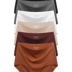 Cuweni Womens Underwear Seamless High Waisted Briefs Silky Stretch No Show Breathable Full Coverage Ladies Panties 6 Pack (US, Alpha, Large, Regular, Regular, 6 color packs)