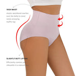 FallSweet No Show Tummy Control Underwear for Women High Waisted Panties Comfy Briefs Pack（mixcolor3,Large