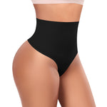 Werena Thong Shapewear Tummy Control Shaper Underwear for Women Seamless Compression Thong Panties Slimming Girdle(01# Mid Waisted Black(slimmming),Medium)