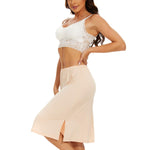 MANCYFIT Women's Half Slips for Under Dresses Non Cling Under Skirt Slips with Single Side Slits Nude Small