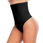 Werena Tummy Control Thong Shapewear for Women Seamless Shaping Novelty Thong Panties Body Shaper Underwear(03# Black-high rise wire,Small)
