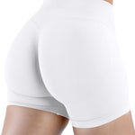 Unthewe Womens Workout Seamless Scrunch Butt Lifting Shorts High Waisted Tummy Control Gym Yoga Shorts(U516-White-S)
