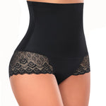 Werena Tummy Control Shapewear Panties for Women High Waisted Shaping Underwear Lace Body Shaper Girdle(01# A Black(lace),Large)
