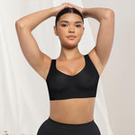 Wireless Push Up Bra for Women No Underwire Comfort Soft Daliy Bras, Wirefree Bralette Full Coverage Support Bras with Straps Black