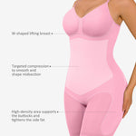 FeelinGirl Tummy Control Shapewear Bodysuit Body Shaper Plus Size Seamless Faja for Women Deep Pink XL/XXL