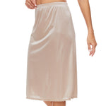 GYS Half Slips for Women Non Cling Under Dresses Silky Underskirt Lightweight Lace Trim Skirt Slip, Nude, Small