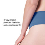SPANX SPANXshape ExtraOrdinary Thong - Sculpting with Compression - Women's Shapewear Underwear - Recycled Nylon Fabric Blend - Indigo Haze - Medium