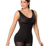 SHAPE CONCEPT 080 Fajas Colombianas Post Surgery Compression Garment Tummy Tuck with Hooks and Bra Black