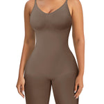 Women's Seamless Shapewear Tummy Control Bodysuit Body Shaper V Neck Seamless Butt Lifter Full Shaping Bodyshapers (Grey Brown,XX-Large)
