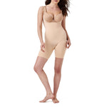 SPANX SPANXsculpt Power Series Open-Bust Mid-Thigh Bodysuit - Level 4 Compression - Lightweight Body Shapewear for Women - Soft Nude - Medium