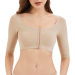 KSKshape Arm Shaper for Women Post Surgery Arm Lipo Compression Sleeves Front Closure Shapewear Bra Posture Corrector Tank Top,Beige,M