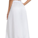 Vlazom Women's Satin Half Slip for Under Dress Long Underskirt Soft Under Slips for Women Under Dresses White Size Small