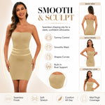 SLLIE Women's Strapless Shapewear Full Slip for Under Dresses Tummy Control Seamless Body Shaper Slips