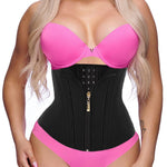 GainKee Waist Trainer for Women Corset Workout Cincher Body Shaper Tummy Control Shapewear Sweat Trimmer Latex Zipper (Black,M)