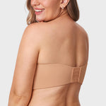 DELIMIRA Women's Strapless Bra Unlined Underwire Minimizer Plus Size Support Barely Buff 36D