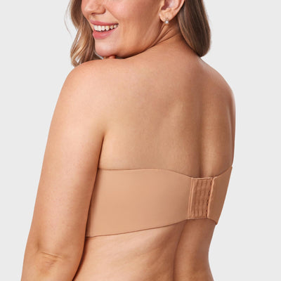 DELIMIRA Women's Strapless Bra Unlined Underwire Minimizer Plus Size Support Barely Buff 36D