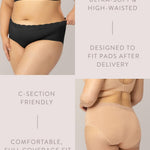 Kindred Bravely High Waist Maternity Underwear for Women and Postpartum Underwear 5 Pack (Medium, Neutrals)