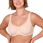 DELIMIRA Women's Confishape Full Coverage Bra Plus Size T Shirt Supportive Underwire Unlined Comfortable Bras Beige - Unlined 36DD