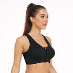 WANAYOU Sports Bras for Women Racerback Wireless Seamless Front Zipper Closure Workout Bra (L:Fit 34C,34,34D,34DD,36B,36C,38A,38B, 3 Pack Black)