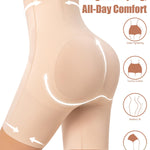 FluxFloe Shapewear for Women, Light Shaping Tummy Control High-Waisted ShortsSeamless, No-Roll Waist, 3D Butt Lift, Breathable, Invisible Under Dresses - Nude - M