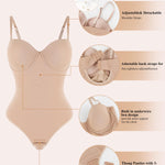 JOYSHAPER Strapless Shapewear Bodysuit for Women Tummy Control Low Back Body Shaper Thong Body Suits Tops with Built-in Bra