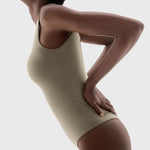PUMIEY Bodysuit for Women Square Neck Sleeveless Tank Top Body Suits Women Clothing Khaki X-Large