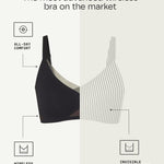 HONEYLOVE Bras for Women - Crossover Bra with No Underwire - Comfortable Wireless Support - Runway - L