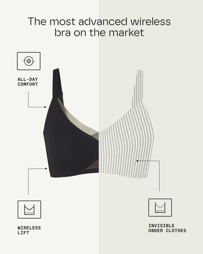 HONEYLOVE Bras for Women - Crossover Bra with No Underwire - Comfortable Wireless Support - Runway - L