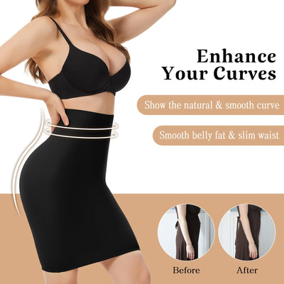 JOYSHAPER High Waist Half Slips for Women Under Dresses Tummy Control Seamless Shapewear Slip Body Shaper