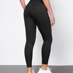 ODODOS Tummy Control 7/8 Compression Leggings with Inner Pocket for Women, 25" High Waist Workout Running Yoga Pants, Black, Medium