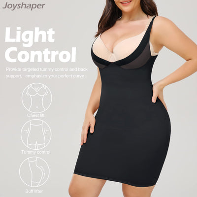 JOYSHAPER Full Slips for Women Under Dresses Tummy Control Dress Slip Shapewear invisible Body Shaper (Black, XXX-Large)