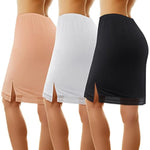 Lasnten 3 Pcs Women's Half Slips for Under Dresses Extenders Lace Trim Underskirt Above Knee Skirt Long Underskirt(Large)