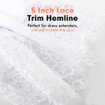 MANCYFIT Half Slips for Under Dresses Slip Skirt Extender for Women Underskirt Lace Trim A-Line Knee Length White Medium