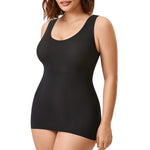 DELIMIRA Women's Shapewear Tummy Control Tank Tops Plus Size Seamless Camisole Black Medium