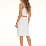 Staralfur Half Slip for Women Skirt Slip for Under Dresses Non Cling with Side Slit White Small