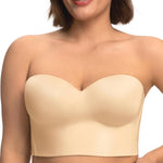 HSIA Longline Strapless Bra for Women, Anti-Slip Support Corset for Large Bust Convertible Bustier Bandeau for Big Breasts