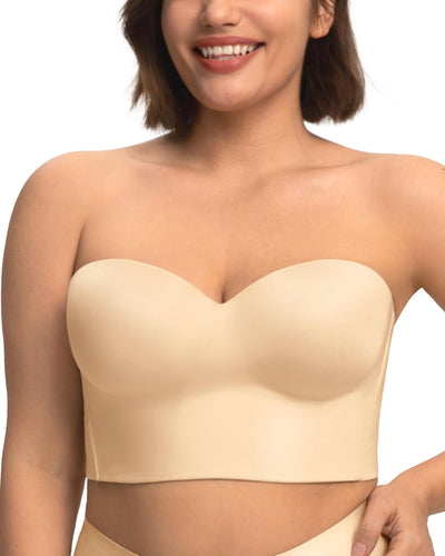 HSIA Longline Strapless Bra for Women, Anti-Slip Support Corset for Large Bust Convertible Bustier Bandeau for Big Breasts