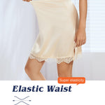 MANCYFIT Half Slips for Under Dresses Women Satin Underskirt Anti-Static with Lace Trim Nude XX-Large