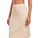 MANCYFIT Half Slip for Women Under Dress Slip Skirt Extenders for Women Seamless Hem Knee Length Under Skirt Liner Nude X-Large
