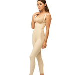 Isavela Body Suit Ankle Length W/Suspender Plastic Surgery Compression Garment W/Zipper (BS07) (3XL, Black)