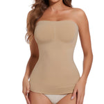 JOYSHAPER Shapewear Strapless Tank Top for Women Strapless Shapewear Cami Basic Bandeau Top With Tummy Control Shapewear Camisole Strapless Cami Nude M