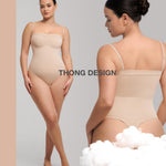 Lover-Beauty Strapless Shapewear Bodysuit Tummy Control Seamless Thong Tube Top, Nude, XL/XXL