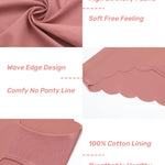 Medaling Seamless Underwear for Women No Show Wave Edge Low Rise Bikini Breathable Comfortable Soft Panties 6 Pack (A, Medium)