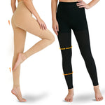 2 Pairs 15-20mmHg Compression Leggings for Women & Men, Medical Graduated Compression Tights Women, Footless Compression Stockings Support Compression Pantyhose for Varicose Veins, Edema, Dvt(Black+Beige, Large)