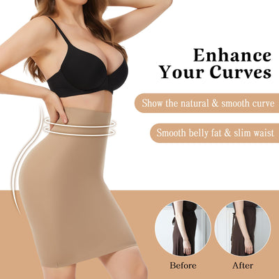 JOYSHAPER High Waist Half Slips for Women Under Dresses Tummy Control Seamless Shapewear Slip Body Shaper