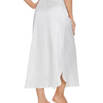 MANCYFIT Long Half Slip for Women Under Dress Satin Slip Skirt Extenders 36" Maxi Underskirt White XX-Large