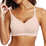 OEAK Womens Wireless Bras Comfortable Push Up Bra No Underwire Bra Full Support Lift Bralette Everyday Seamless Tshirt Bras Nude S