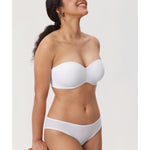 DELIMIRA Women's Strapless Bra Unlined Underwire Minimizer Plus Size Support White 36D